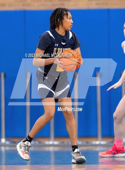 Thumbnail 1 in St. Jean Baptiste vs. Notre Dame of Manhattan (CHSAA Think Pink Event) photogallery.