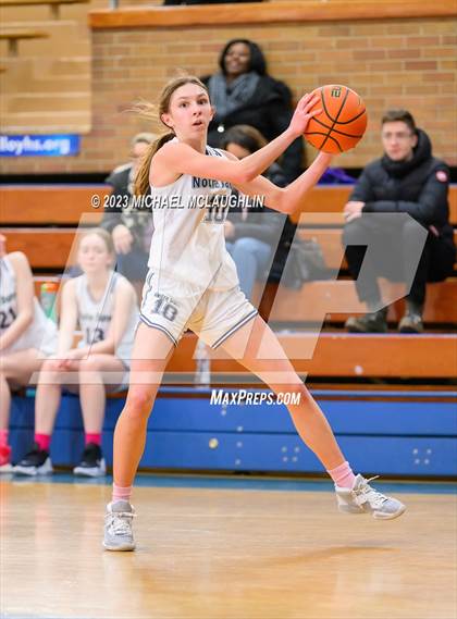 Thumbnail 3 in St. Jean Baptiste vs. Notre Dame of Manhattan (CHSAA Think Pink Event) photogallery.