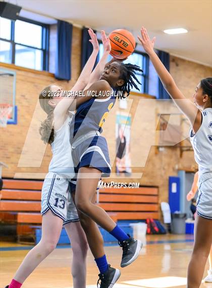 Thumbnail 2 in St. Jean Baptiste vs. Notre Dame of Manhattan (CHSAA Think Pink Event) photogallery.
