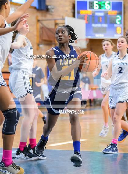 Thumbnail 3 in St. Jean Baptiste vs. Notre Dame of Manhattan (CHSAA Think Pink Event) photogallery.