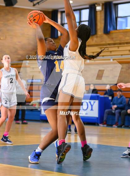 Thumbnail 3 in St. Jean Baptiste vs. Notre Dame of Manhattan (CHSAA Think Pink Event) photogallery.