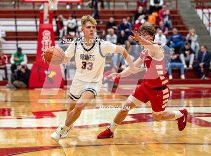 Thumbnail 1 in New Palestine vs. Brownstown Central (IHSAA 2A Southport Semi-state semi-final) photogallery.