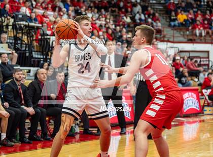 Thumbnail 2 in New Palestine vs. Brownstown Central (IHSAA 2A Southport Semi-state semi-final) photogallery.