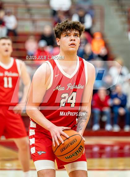 Thumbnail 2 in New Palestine vs. Brownstown Central (IHSAA 2A Southport Semi-state semi-final) photogallery.
