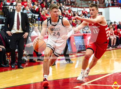 Thumbnail 2 in New Palestine vs. Brownstown Central (IHSAA 2A Southport Semi-state semi-final) photogallery.