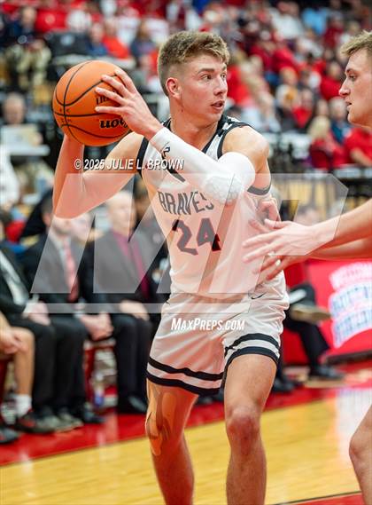 Thumbnail 2 in New Palestine vs. Brownstown Central (IHSAA 2A Southport Semi-state semi-final) photogallery.