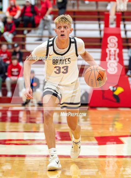 Thumbnail 3 in New Palestine vs. Brownstown Central (IHSAA 2A Southport Semi-state semi-final) photogallery.