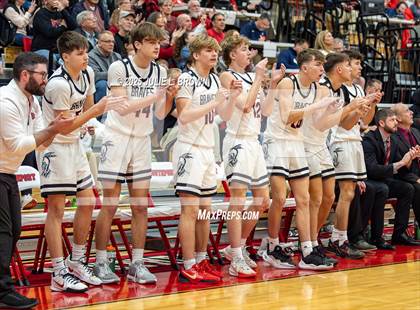 Thumbnail 3 in New Palestine vs. Brownstown Central (IHSAA 2A Southport Semi-state semi-final) photogallery.