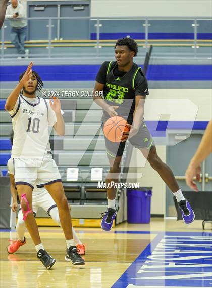 Thumbnail 2 in Mt. Zion Prep Academy vs. Prolific Prep of Napa Christian (5 for the Fight National Hoopfest) photogallery.