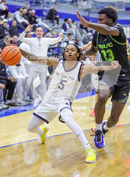 Thumbnail 1 in Mt. Zion Prep Academy vs. Prolific Prep of Napa Christian (5 for the Fight National Hoopfest) photogallery.