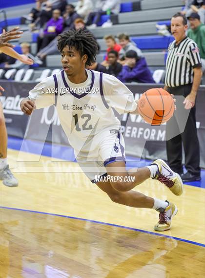 Thumbnail 2 in Mt. Zion Prep Academy vs. Prolific Prep of Napa Christian (5 for the Fight National Hoopfest) photogallery.