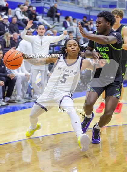 Thumbnail 3 in Mt. Zion Prep Academy vs. Prolific Prep of Napa Christian (5 for the Fight National Hoopfest) photogallery.