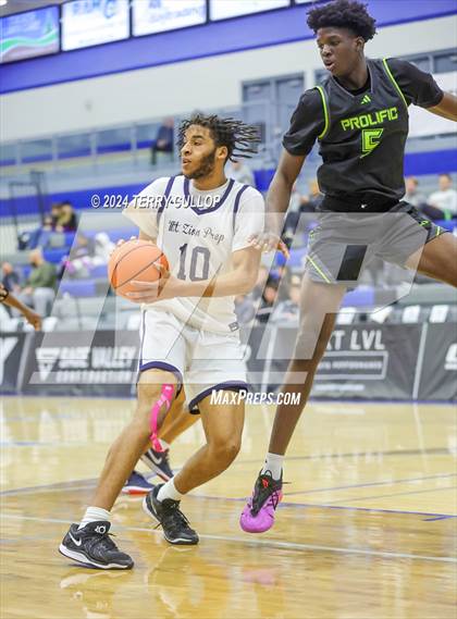 Thumbnail 2 in Mt. Zion Prep Academy vs. Prolific Prep of Napa Christian (5 for the Fight National Hoopfest) photogallery.