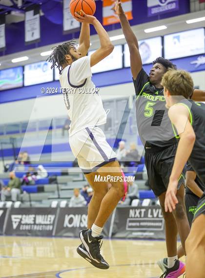 Thumbnail 2 in Mt. Zion Prep Academy vs. Prolific Prep of Napa Christian (5 for the Fight National Hoopfest) photogallery.