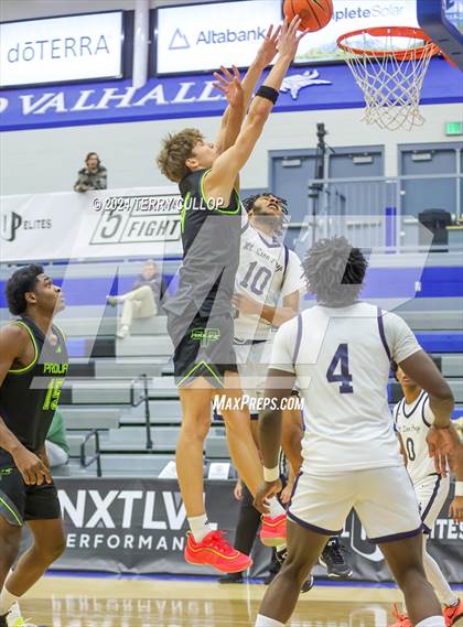 Thumbnail 1 in Mt. Zion Prep Academy vs. Prolific Prep of Napa Christian (5 for the Fight National Hoopfest) photogallery.