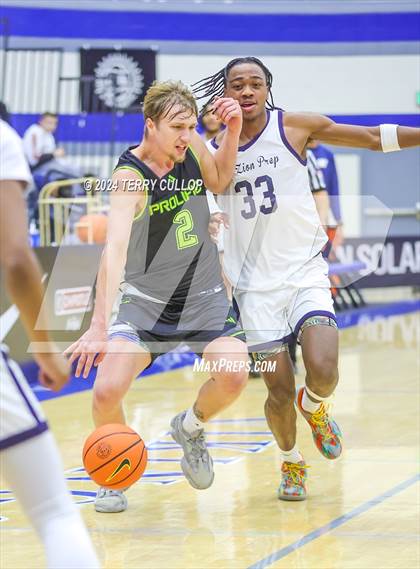 Thumbnail 2 in Mt. Zion Prep Academy vs. Prolific Prep of Napa Christian (5 for the Fight National Hoopfest) photogallery.