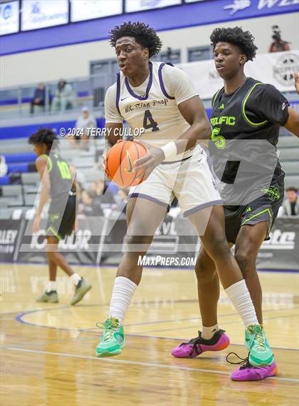Thumbnail 2 in Mt. Zion Prep Academy vs. Prolific Prep of Napa Christian (5 for the Fight National Hoopfest) photogallery.