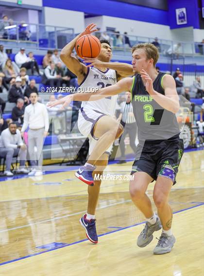 Thumbnail 2 in Mt. Zion Prep Academy vs. Prolific Prep of Napa Christian (5 for the Fight National Hoopfest) photogallery.