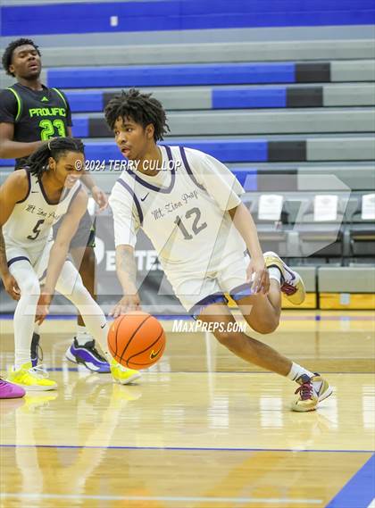 Thumbnail 2 in Mt. Zion Prep Academy vs. Prolific Prep of Napa Christian (5 for the Fight National Hoopfest) photogallery.