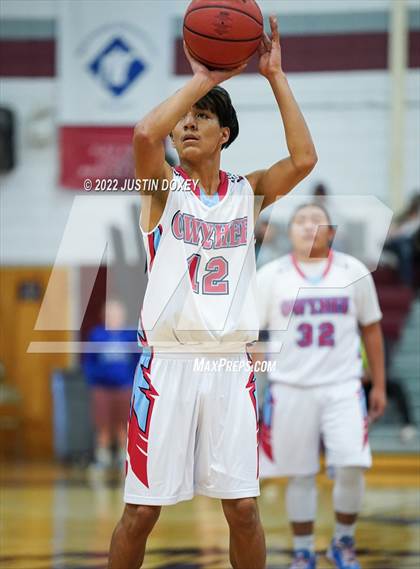 Thumbnail 2 in Owyhee vs. Eureka (NIAA 1A East Boys Championship) photogallery.