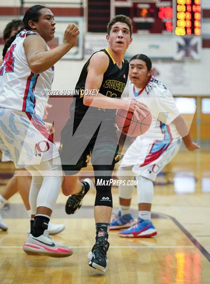 Thumbnail 2 in Owyhee vs. Eureka (NIAA 1A East Boys Championship) photogallery.