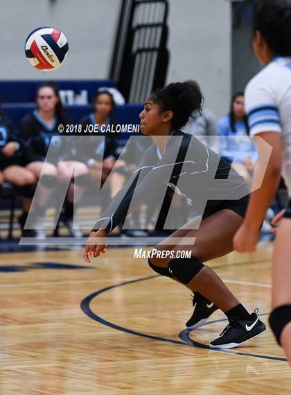 Thumbnail 2 in Madison vs Harlan (NISD Volleyball Tournament) photogallery.