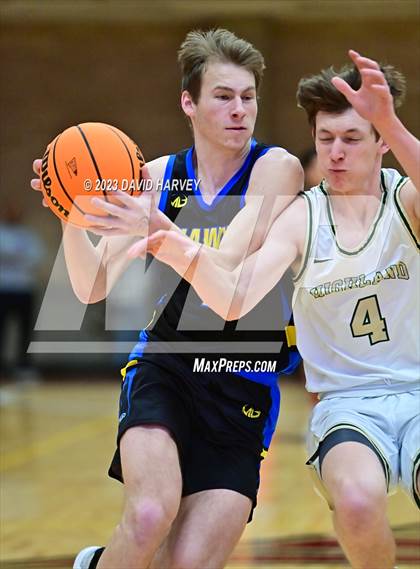 Thumbnail 1 in (CHSAA 3A Boys Basketball first Round) SkyView Academy vs Highland photogallery.