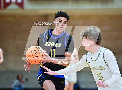 Thumbnail 1 in (CHSAA 3A Boys Basketball first Round) SkyView Academy vs Highland photogallery.