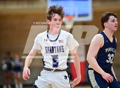 Thumbnail 1 in (CHSAA 3A Boys Basketball First Round) The Pinnacle vs Salida photogallery.