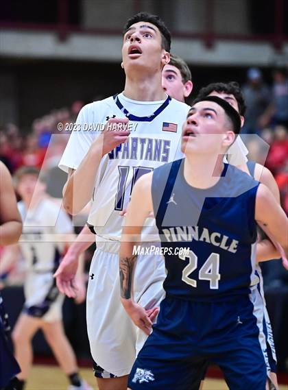 Thumbnail 3 in (CHSAA 3A Boys Basketball First Round) The Pinnacle vs Salida photogallery.