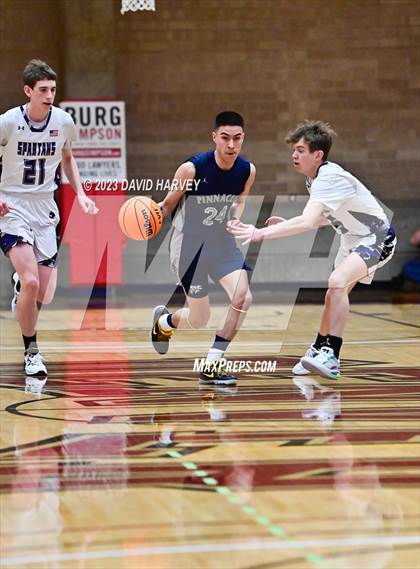 Thumbnail 2 in (CHSAA 3A Boys Basketball First Round) The Pinnacle vs Salida photogallery.