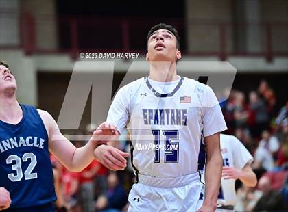 Thumbnail 1 in (CHSAA 3A Boys Basketball First Round) The Pinnacle vs Salida photogallery.