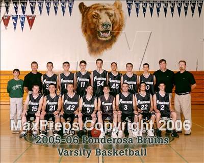 Thumbnail 2 in Ponderosa Varsity Boys Basketball Team Photos photogallery.