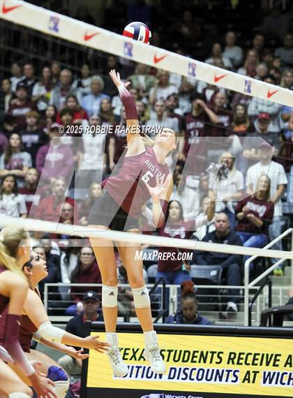 Thumbnail 2 in Southlake Carroll vs. Austin (UIL 6A D2 Volleyball Final) photogallery.