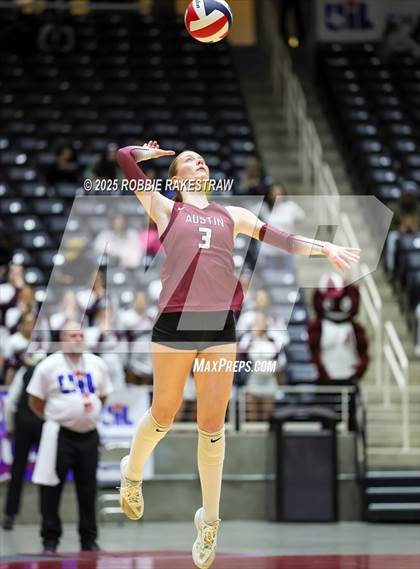 Thumbnail 3 in Southlake Carroll vs. Austin (UIL 6A D2 Volleyball Final) photogallery.