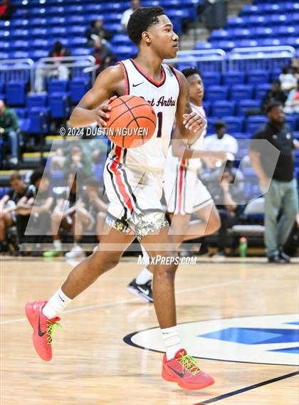 Thumbnail 2 in Ellison vs. Port Arthur Memorial (UIL Basketball 5A Region III Semifinal) photogallery.