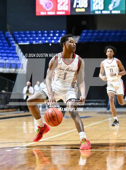 Thumbnail 2 in Ellison vs. Port Arthur Memorial (UIL Basketball 5A Region III Semifinal) photogallery.