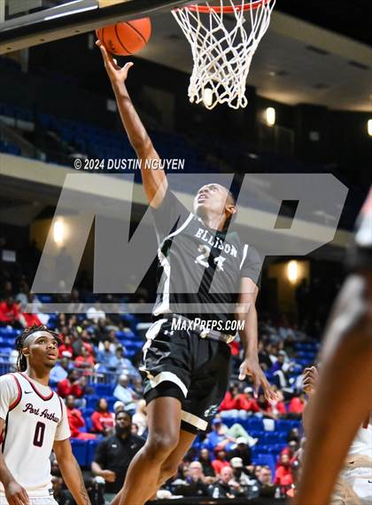Thumbnail 2 in Ellison vs. Port Arthur Memorial (UIL Basketball 5A Region III Semifinal) photogallery.