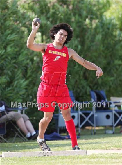 Thumbnail 2 in CIF NS Masters Track & Field Championships (Boys Shot Put) photogallery.