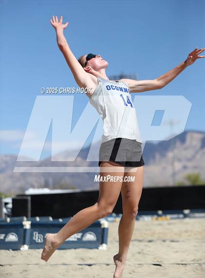 Thumbnail 2 in O'Connor vs Xavier College Prep (CatBox Classic Beach Invitational) photogallery.