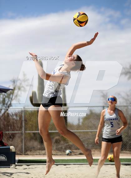 Thumbnail 2 in O'Connor vs Xavier College Prep (CatBox Classic Beach Invitational) photogallery.