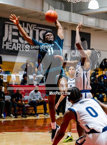 Thumbnail 1 in Prince George's Christian Academy vs. Mt. Zion Prep Academy (Capital Hoops Mayhem on Military) photogallery.