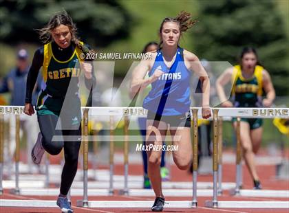 Thumbnail 2 in Metro Conference Track and Field Meet (100 Meter Hurdles) photogallery.