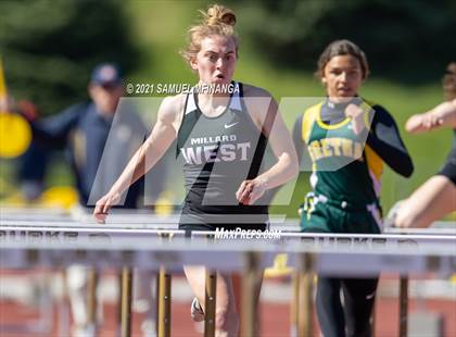 Thumbnail 2 in Metro Conference Track and Field Meet (100 Meter Hurdles) photogallery.