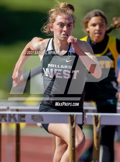 Thumbnail 3 in Metro Conference Track and Field Meet (100 Meter Hurdles) photogallery.