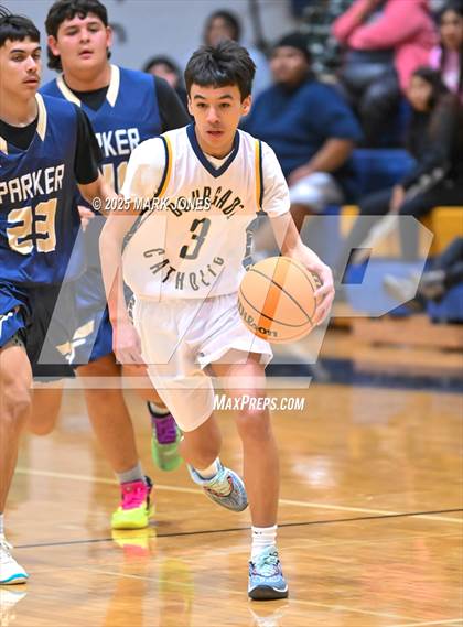Thumbnail 3 in Bourgade Catholic vs. Parker photogallery.