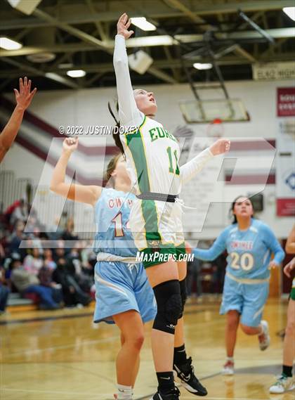 Thumbnail 2 in Eureka vs. Owyhee (NIAA 1A East Girls Semifinals) photogallery.