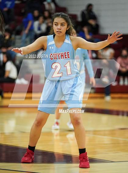 Thumbnail 3 in Eureka vs. Owyhee (NIAA 1A East Girls Semifinals) photogallery.