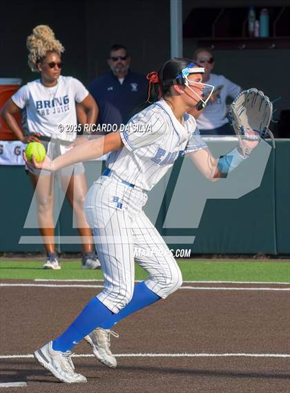 Thumbnail 1 in Barbers Hill vs. Smithson Valley (UIL Softball 5A D1 Semifinal) photogallery.