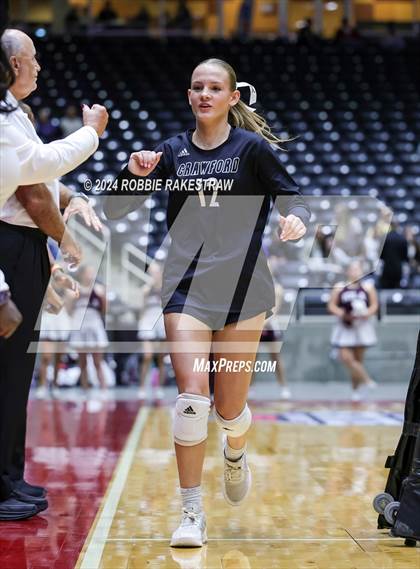 Thumbnail 2 in Iola vs. Crawford (UIL 2A Volleyball Division II Final) photogallery.